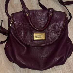 Chic Plum Leather Backpack
